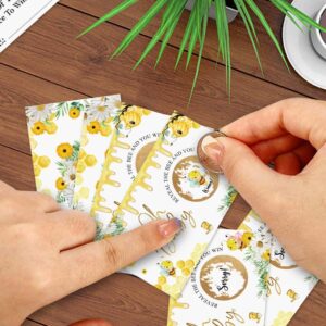 skuhyyg 50 Pack Honey Bee Scratch Off Game - Bumble Bee Baby Shower Birthday Party Activity Lottery Ticket Raffle Cards Girls or Boys Decorative Set