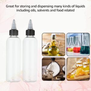 LISHINE 50 Pack 4oz Plastic Squeeze Bottles with Twist Top Cap, Boston Dispensing Bottles Small Twist Top Applicator Bottle, Mini Squeeze Bottles for Paint, Glue, Crafts, Ink, Liquids, Oil