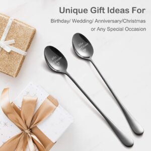 Anniversary Wedding Engagement Gifts for Couple, Him, Her - Personalized Gifts 2 Pcs His and Hers Gifts Ice Cream Spoon Unique Couple Gifts