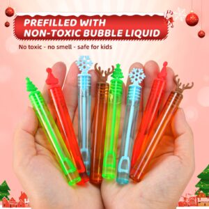 60 Pack Christmas Bubble Wands, Mini Bubble Toys for Christmas Party Favors, Novelty Supplies, Christmas Toys for Girls Boys Kids Classroom Rewards Sock Fillers Gifts