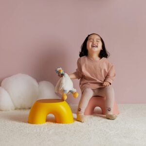 LAN ZHANG GUI Kid Stool Children's Stool Rainbow Stool Foot Stool is Suitable for Living Room bedrooms, Study, Kitchen and Bathroom, etc. (Pink)