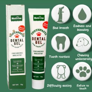 CUECOMER Pets Clinical Care Dental Toothpaste for Dogs and Cats, Soothes Inflamed Gums ,Safe for Puppies 2 Pack Fresh Breath Vanilla & Beef