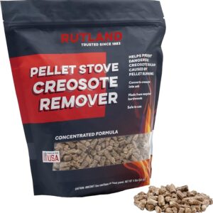 RUTLAND PRODUCTS Pellet Stove Creosote Remover, Chimney & Flue Cleaning Wood Pellets, 4 Pound Bag