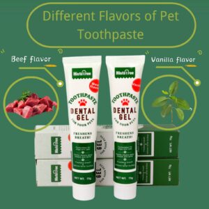 CUECOMER Pets Clinical Care Dental Toothpaste for Dogs and Cats, Soothes Inflamed Gums ,Safe for Puppies 2 Pack Fresh Breath Vanilla & Beef