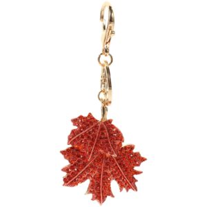 nuobesty leaf pendant cute backpack decorative metal keychain maple leaf shape keychain exquisite maple leaf hanging key ring fall decor flower keychain