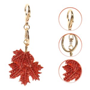 NUOBESTY Leaf Pendant Cute Backpack Decorative Metal Keychain Maple Leaf Shape Keychain Exquisite Maple Leaf Hanging Key Ring Fall Decor Flower Keychain