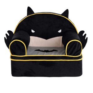 Fun Costumes Batman Face Chair Lounger Seat, DC Comics Iconic Black Comfy Soft Plush Seat Standard