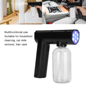 Electric Mist Atomizer Sprayer Gun, Disinfectant Fogger Mist Gun Portable Alcohol Nanometer Handheld Fogger Wireless Cleaning Sprayer Black Rechargeable Machine for Home Office School Hotel