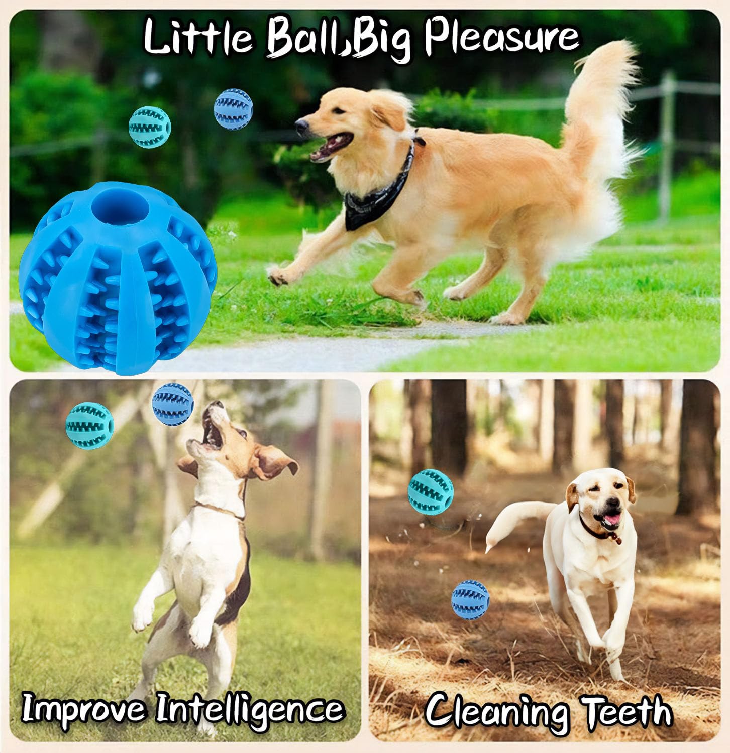 2 Pcs Non-Toxic Rubber Dog Toy Ball, 2.75 inch Durable & Tough Rubber Dog Treat Dispensing Puzzle Ball Chew Toy & IQ Training Toy for Small & Medium Sized Dogs (Red & Orange)