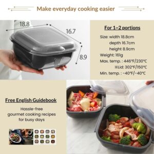 Microwave Cookware | Oven cookware | Freezer Container | Multi Kitchen tool | Heat Resistant | Dishwasher Safe | Quick healthy waterless cooking | Easy clean | Made in Japan | IMGLBPS-PS-OR