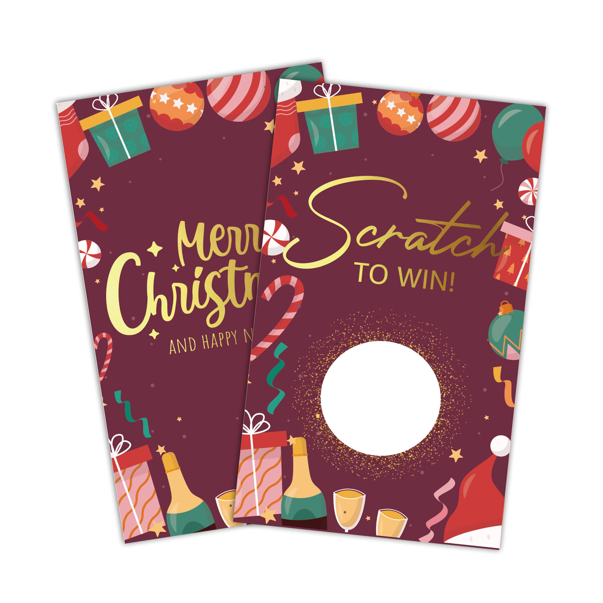 Pack 50 Funny Christmas Scratch Off Game Cards, Christmas Party Scratch Games Merry Xmas Party Supplies, for Groups, Kids, Adul, Christmas Party Game, Holiday, Bridal Shower, Baby Shower (HiMo172)