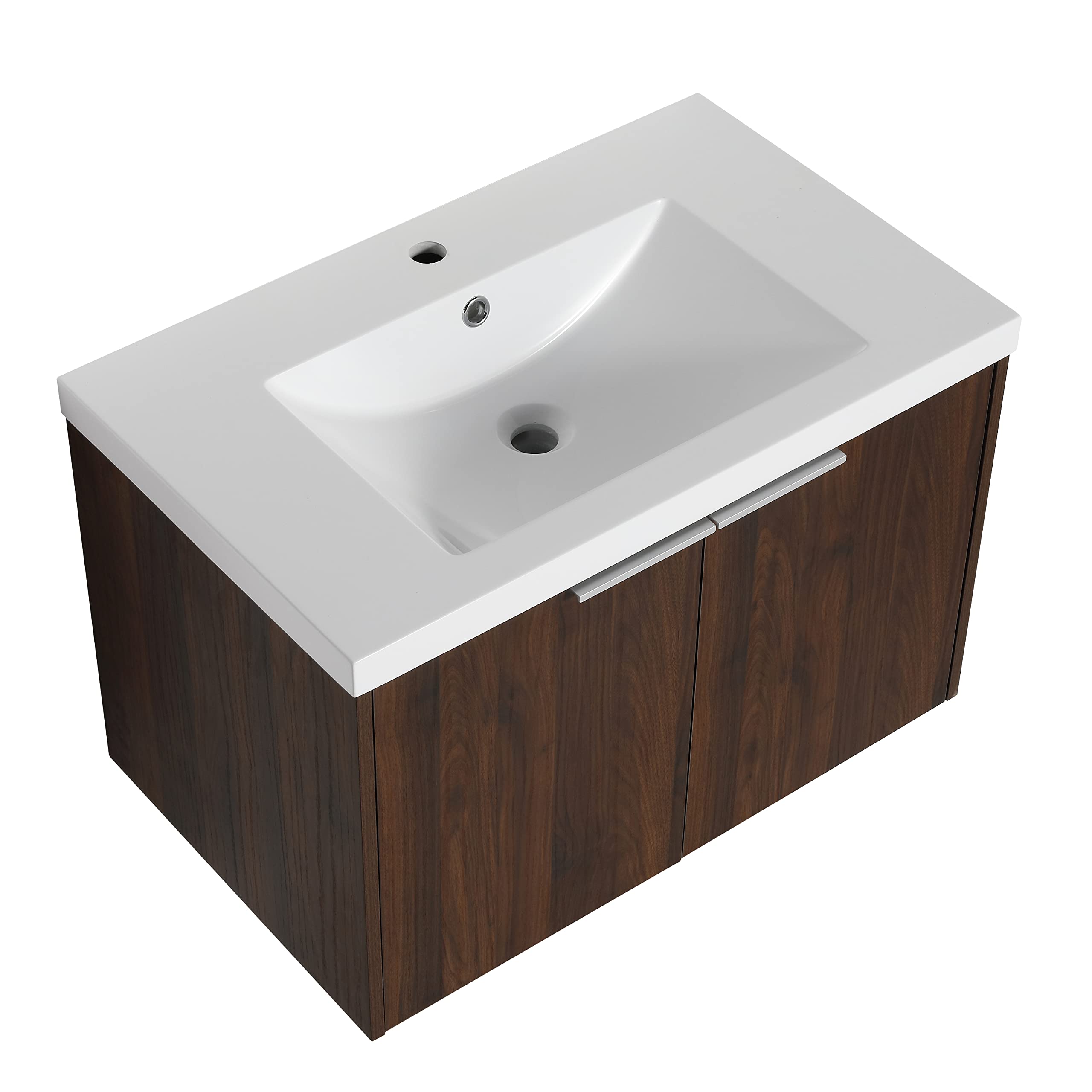 HomSof Soft Close Doors Bathroom Vanity with Sink,30 Inch for Small Bathroom,30"x18",California Walnut