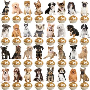 36Pcs Dog Party Cupcake Toppers Puppy Dog Party Decorations for Cute Pet Dog Baby Shower Supplies Kids Birthday Party Decoration