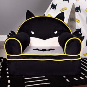 Fun Costumes Batman Face Chair Lounger Seat, DC Comics Iconic Black Comfy Soft Plush Seat Standard