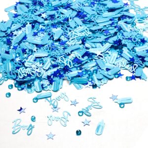 baby shower confetti baby boy shower decorations blue baby shower table confetti decorations party confetti for baby shower decor(1.6 oz/45 g)