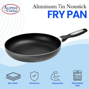 Alpine Cuisine Fry Pan 7-Inch Nonstick Coating Gray, Frying Pans Nonstick for Stove with Stay Cool & Comfortable Handle, Durable Nonstick Cookware, Ideal for Family