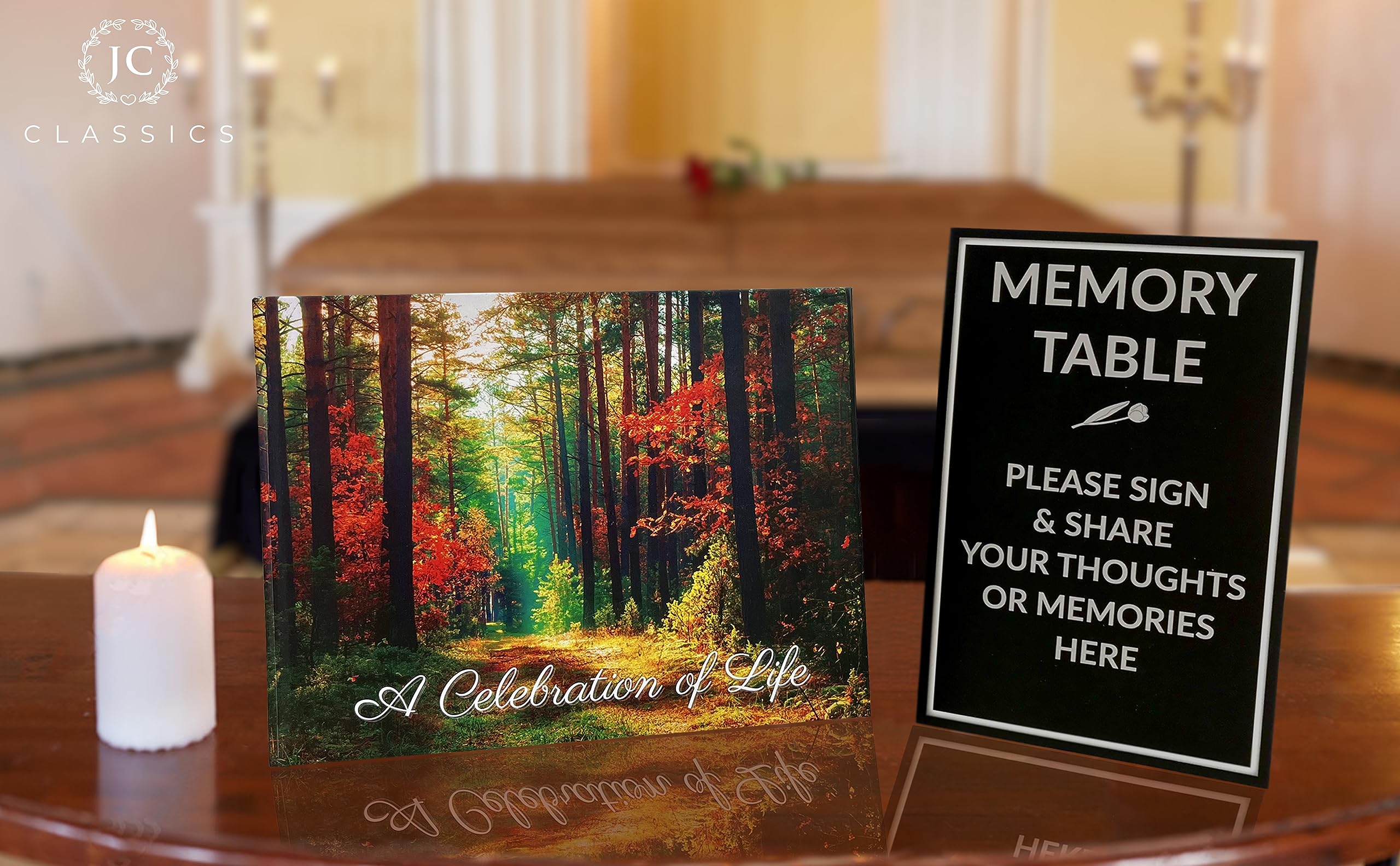 Funeral Guest Book | Memorial Guest Book | Guest Book for Funeral Hardcover | Guestbook for Sign in, Celebration of Life Memorial Service | Funeral Guest Sign Book with Memory Table Card Sign Included