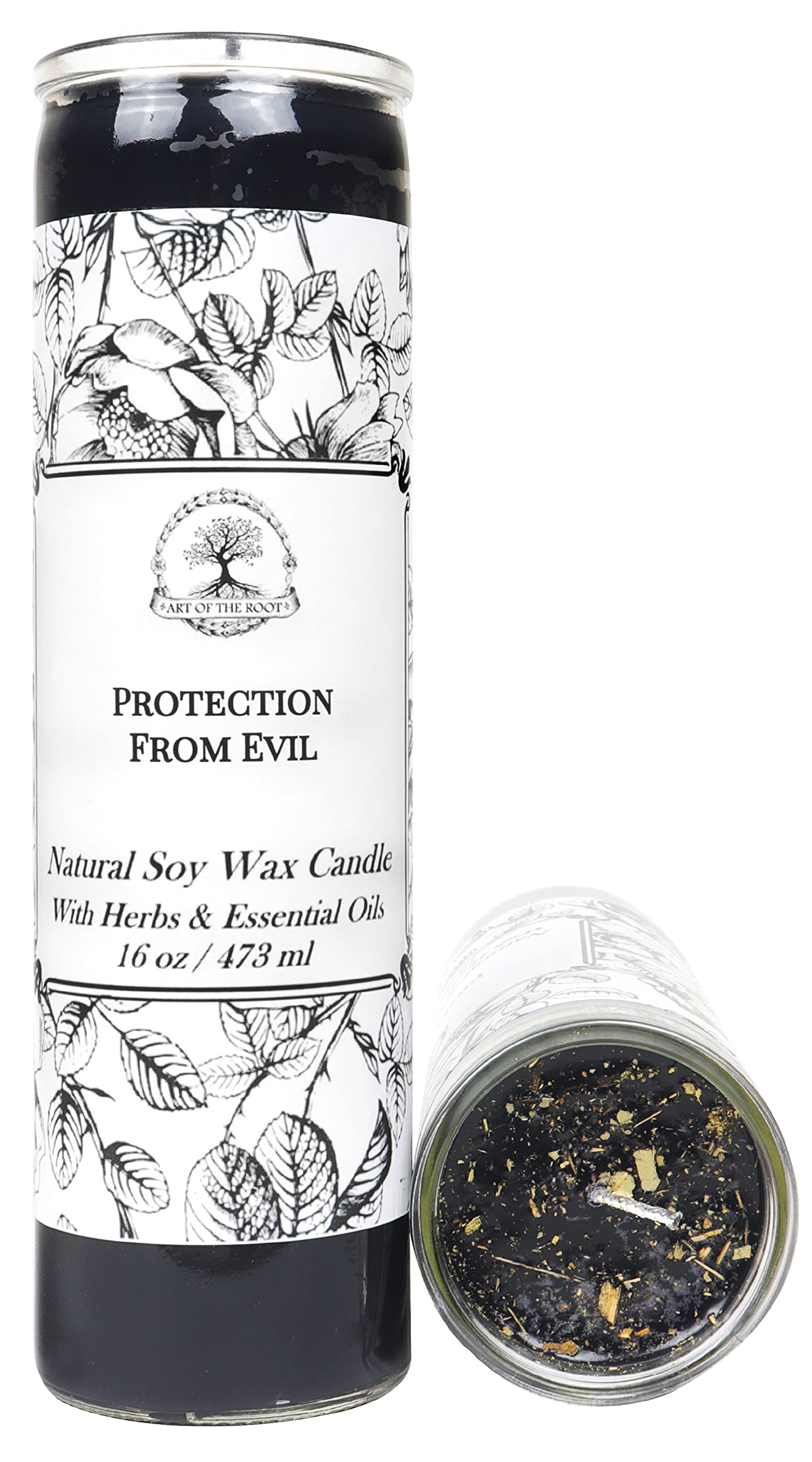 Protection from Evil Candle 7 Day | Natural Soy Wax | Made with Herbs & Essential Oils | Negative Energy, Warding, Curses, Hexes, Reversing Rituals | Wiccan Pagan Conjure Hoodoo