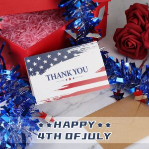 200 Set Blank Patriotic Thank You Cards with Envelopes Military Appreciation Note Greeting Cards Bulk American Flag Thank You Postcards Cards for Veteran's Day 4th of July Military Party Gifts 4 x 6''