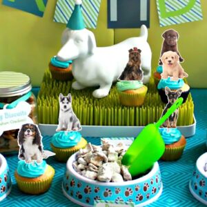 36Pcs Dog Party Cupcake Toppers Puppy Dog Party Decorations for Cute Pet Dog Baby Shower Supplies Kids Birthday Party Decoration