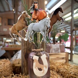 24Pcs Horse Table Centerpieces Sticks Horse Table Toppers Horse Racing Party Decoration for Horse Themed Birthday Party Baby Shower Supplies