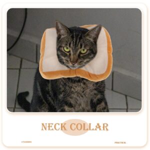 Mipcase Cute Neck Adjustable Puppy Toast After Surgery, Elizabeth Design Cat Lovely Bread Cats S Kitten/to Cone: Stop Soft Size for Soft- Cones Bite Collar: with