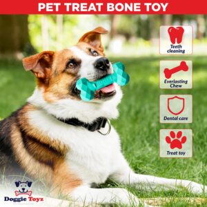 Dog Chew Toy for Moderate Chewers – Non-BPA Natural Rubber Dog Bone – Treat Filling Puppy Chew Toy for Teething – Made in USA( Orange Toy Only) Dog Toys for Dental Care, Teeth Cleaning