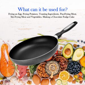 Alpine Cuisine Fry Pan 7-Inch Nonstick Coating Gray, Frying Pans Nonstick for Stove with Stay Cool & Comfortable Handle, Durable Nonstick Cookware, Ideal for Family