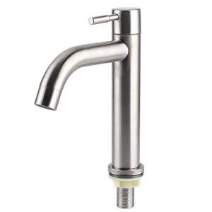 okjhfd g1/2in kitchen faucet, single handle for bathroom stainless steel single cold tap water wash basin water tap bathroom accessory (2 kinds) (size1)