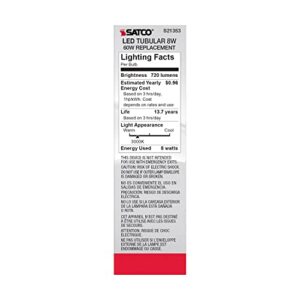 Satco 8-Watt LED E26 Light Bulb, 3000K, 15000 Hour Rating, Dimmable, Frost