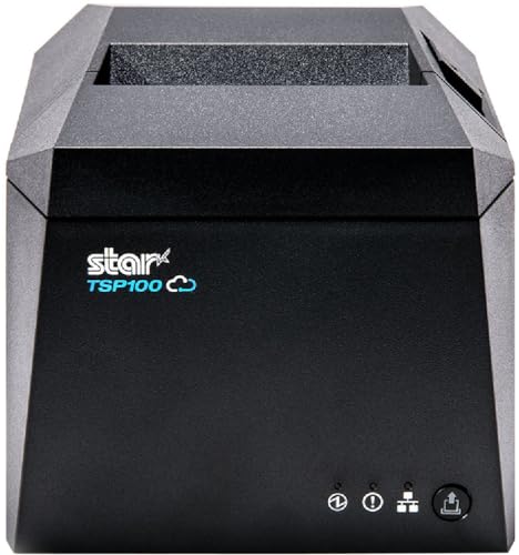 Star Micronics TSP143IVUE USB/Ethernet (LAN) Thermal Receipt Printer with Android Open Accessory (AOA), CloudPRNT, Cutter, and Internal Power Supply - Gray