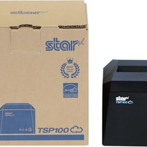 Star Micronics TSP143IVUE USB/Ethernet (LAN) Thermal Receipt Printer with Android Open Accessory (AOA), CloudPRNT, Cutter, and Internal Power Supply - Gray