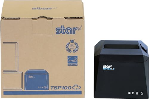 Star Micronics TSP143IVUE USB/Ethernet (LAN) Thermal Receipt Printer with Android Open Accessory (AOA), CloudPRNT, Cutter, and Internal Power Supply - Gray