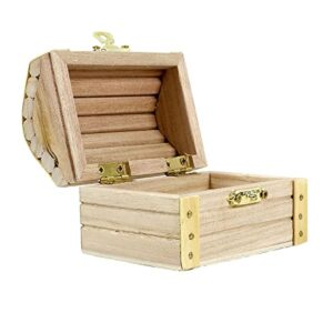 3.5” Unfinished Wood Treasure Chest by Make Market - Ready-to-Decorate Wood Box for Trinkets, Coins, Valuables - Bulk 12 Pack