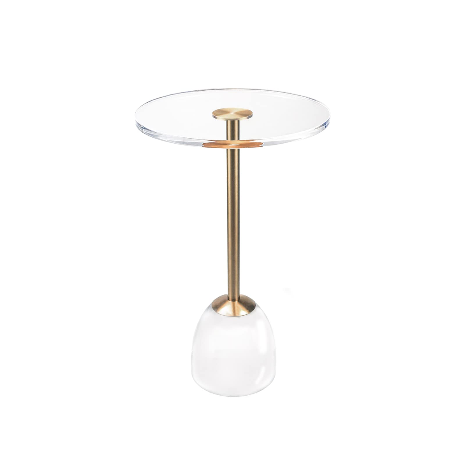 NEJHC Clear Acrylic End Table,Side Table Modern Small Round Table with Solid Base for Living Room, Bedroom