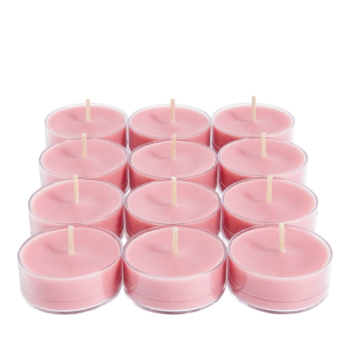 PartyLite Tealight Candles, Fragranced Colored Wax with Clear Container, 12 Pack Tea Lights, Made in The USA (Moonflower)