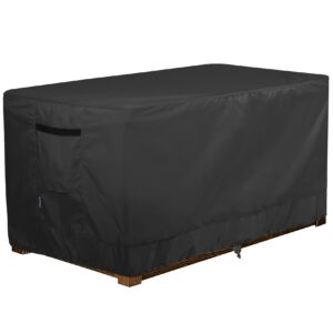 steeca patio deck box cover waterproof outdoor rectangular storage bench cover 52l x 28w x 26h inch, black