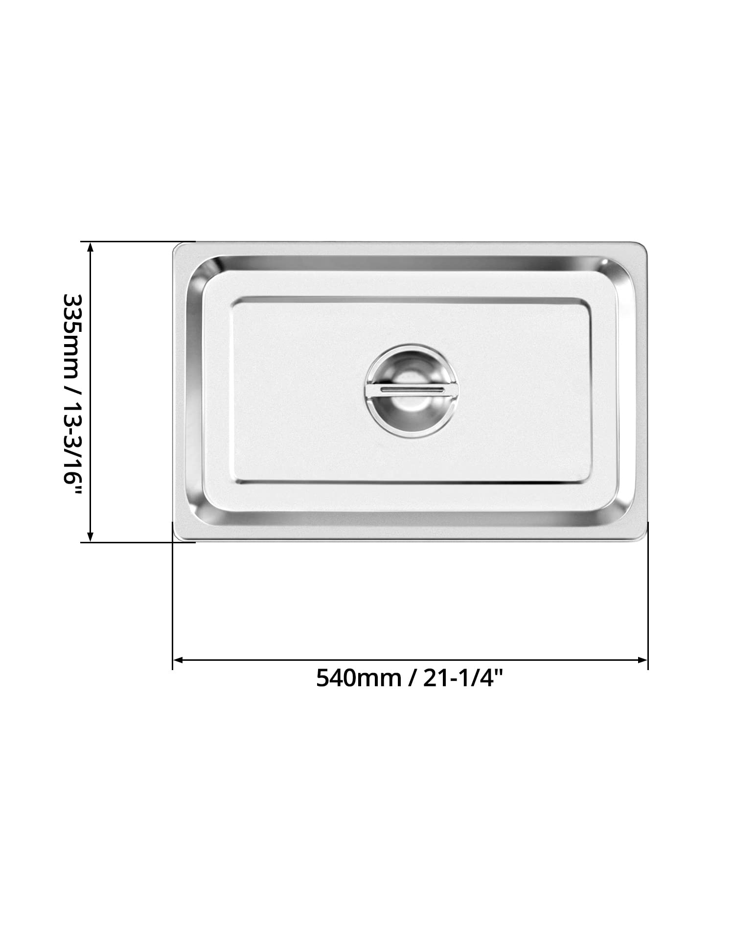 QWORK Full Size Stainless Steel Steam Table Pan Cover with Handle - Set of 2, Durable Lid for Steam Pans