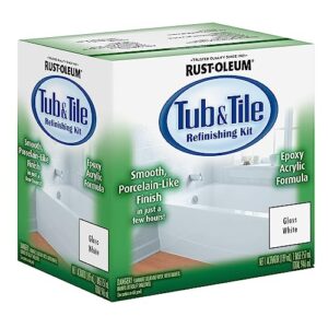 rust-oleum 384165 tub and tile refinishing 2-part kit, gloss white,white