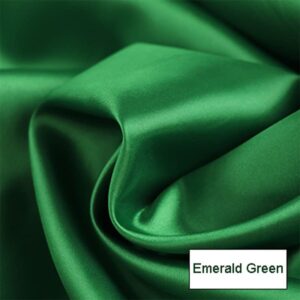 YYCRAFT Charmeuse Bridal Satin Fabric by The Yard 58 Inches Wide (Emerald Green,2 Yards)