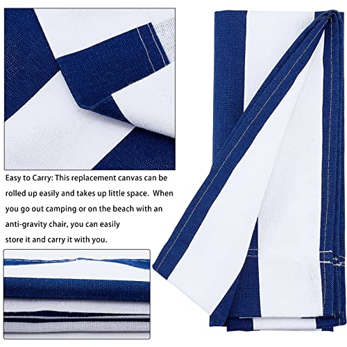 AHANDMAKER Beach Sling Chair Replacement Canvas, Blue and White Stripes Casual Simple Sling Chair Replacement Fabric for Sunbathing Garden Courtyard Garden Beach (114x43cm/44x17inch)