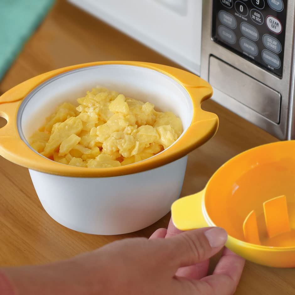 Microwave Egg Cooker Poacher Scramble Omelet Eggwich Maker with Silicone Handles Yolk Separator and Shell Cracker