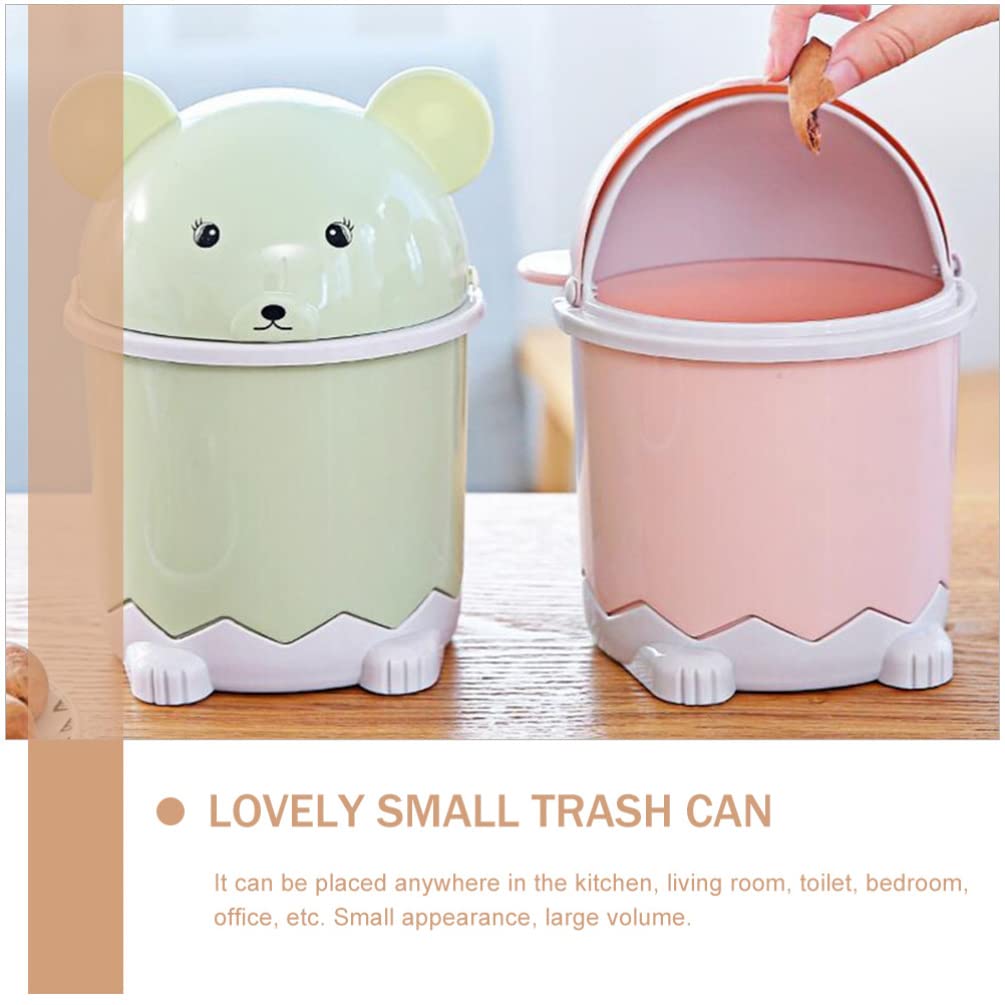 Toyvian 3Pcs Mini Desk Trash Can with Lid Waste Paper Basket Trash Bin Tiny Trash Can Waste Basket Tiny Trash Can Cute Trash Can Mini Baskets Desk Trash Can Desktop Trash Can Recycle Bin with Lid