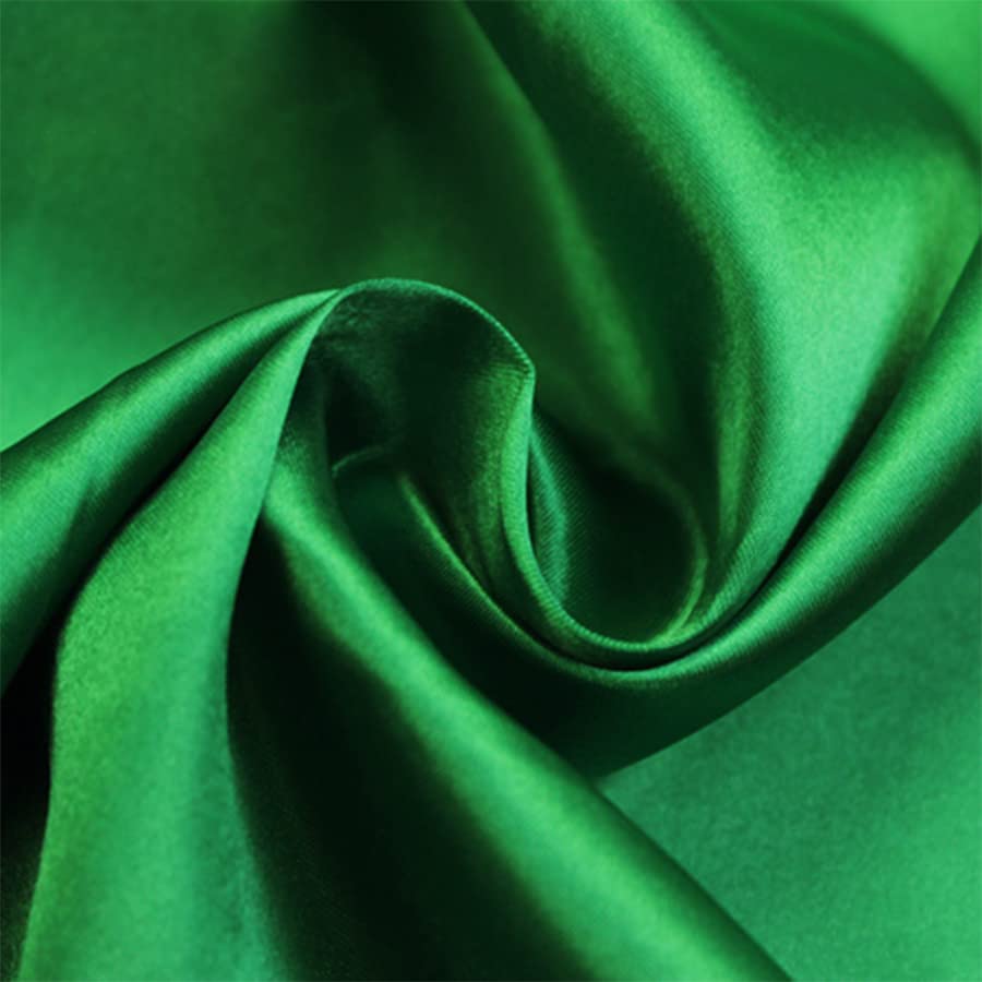 YYCRAFT Charmeuse Bridal Satin Fabric by The Yard 58 Inches Wide (Emerald Green,2 Yards)