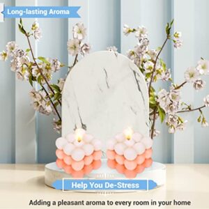 2 Pcs Bubble Candle Home Decoration Gradient Light Orange Bubble Candle Handmade Cube for Bedroom Bathroom Decorations Soy Candles Aesthetic Set