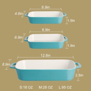 Sweejar Ceramic Bakeware Set, Rectangular Baking Dish for Cooking, Kitchen, Cake Dinner, Banquet and Daily Use, 9x13 Casserole Dishes for Oven Porcelain Baking Pans (White)