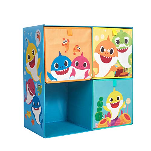 Idea Nuova Baby Shark Collapsible Soft Storage Cubby with 3 Collapsible Cubes