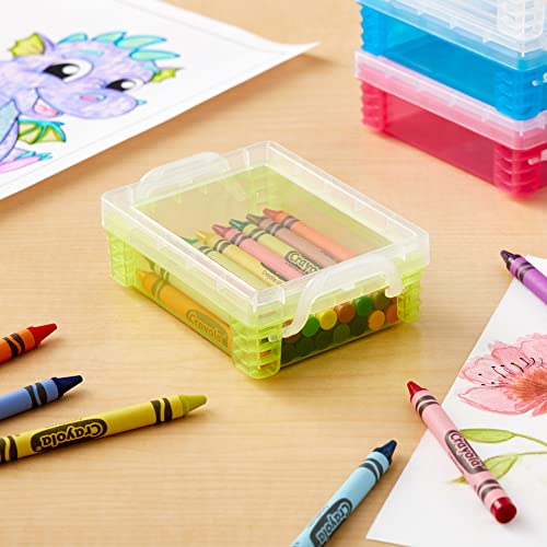 Green Stacking Crayon Box by Simply Tidy - Plastic Storage Containers for School Supplies, Sewing and Crafts - Bulk 36 Pack