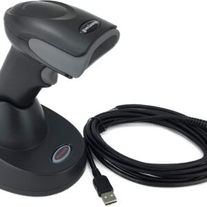 Honeywell Voyager 147x Series Cordless Handheld Bluetooth Area-Imaging Barcode Scanner Kit (2D, 1D, PDF, Postal),Including Charging and Communication Cradle Base and USB Cable,Black - YKGAV