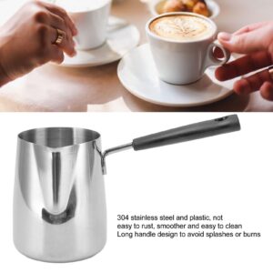 Turkish Coffee Pot, 600ml/20oz Stainless Steel Coffee Warmer Pot Butter Warmer Milk Warmer Pot Turkish Tea Pot Espresso Coffee Decanter Mini Saucepan with Spout Milk Pot